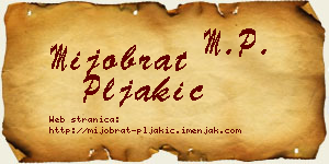 Mijobrat Pljakić vizit kartica